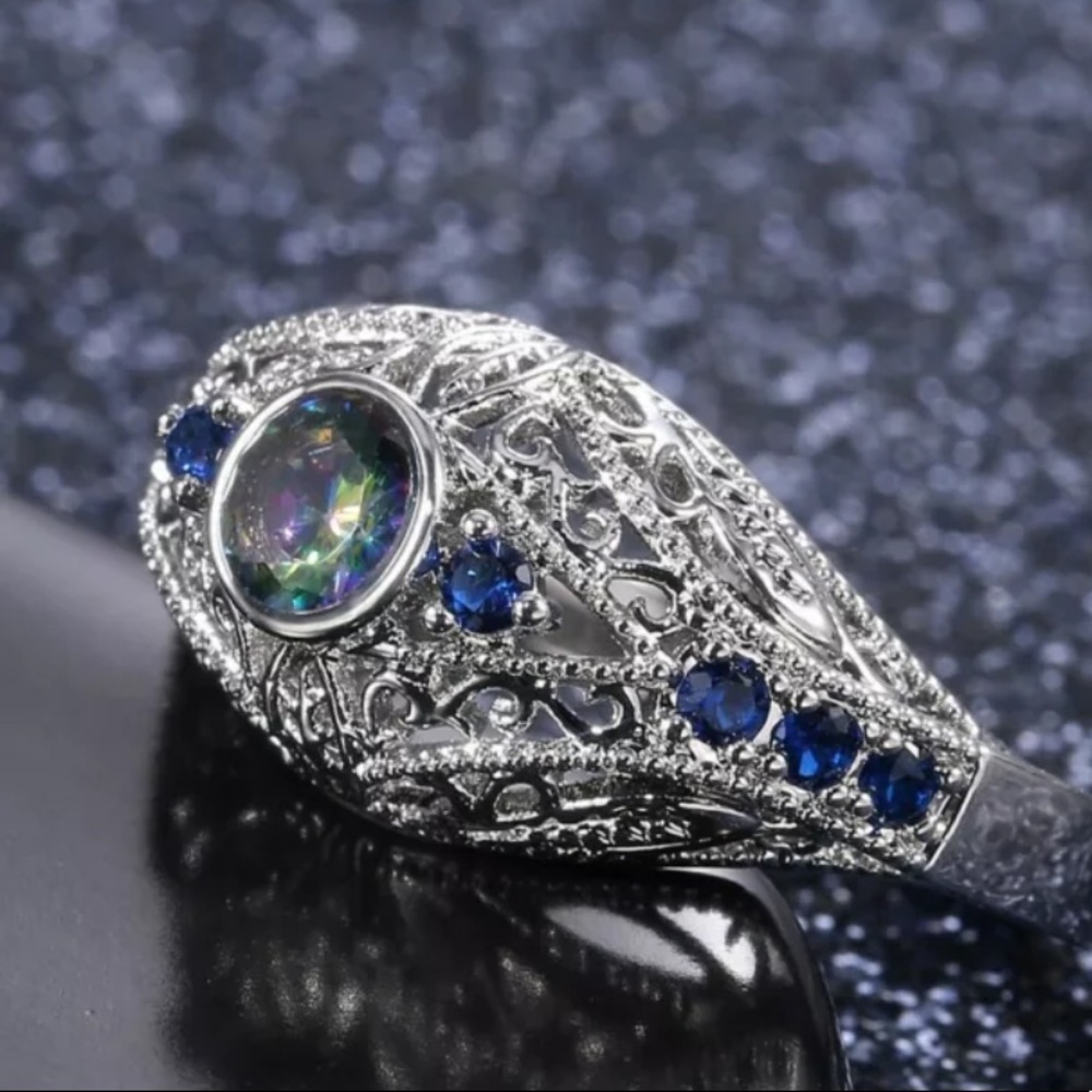 MysticTopaz  Ring 925Silverplated